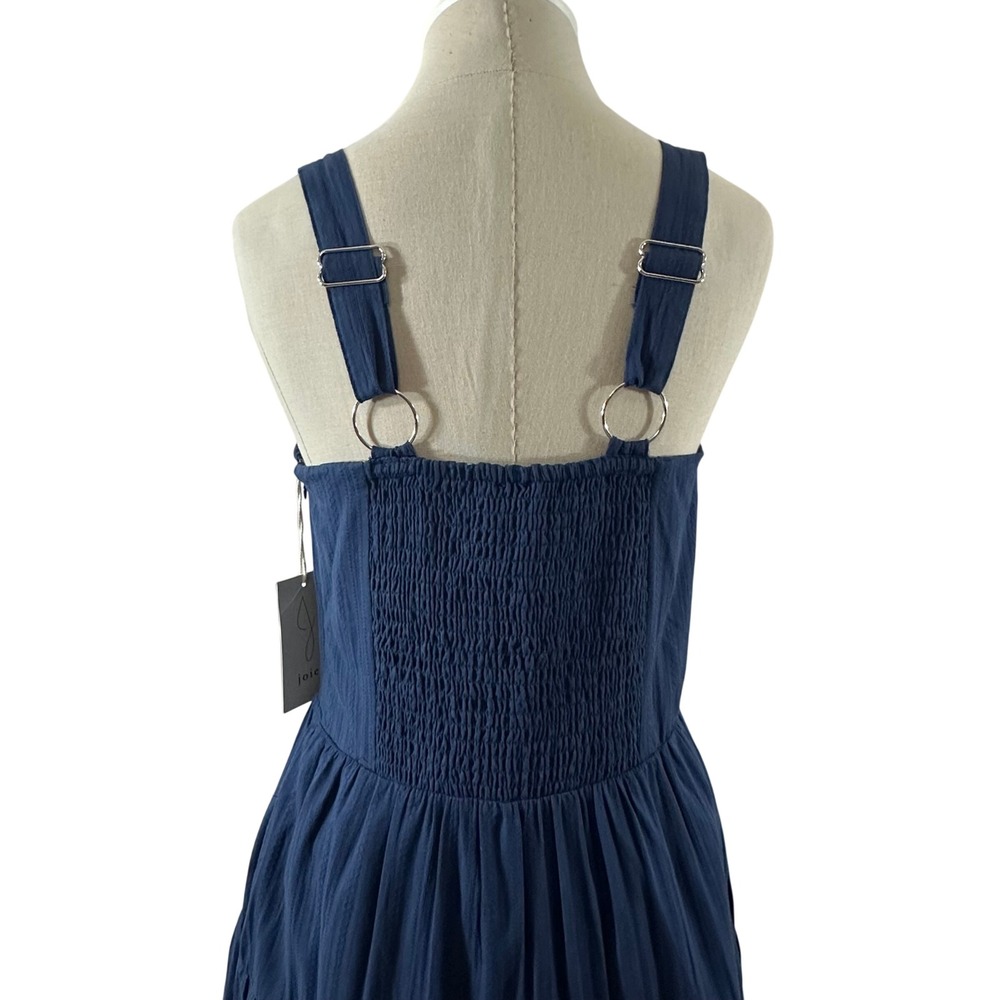 Joie Navy Blue Cotton Dobby Tiered Maxi Dress Womens Size S NWT Smocked Pockets - Picture 7 of 11
